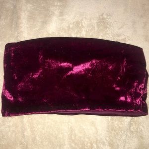 Missguided Velour/Velvet Bandeau Top